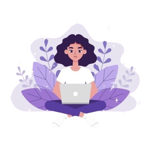 VECTOR IMAGE OF A GIRL WITH LAPTOP OF BEST DIGITAL MARKETER IN KANNUR